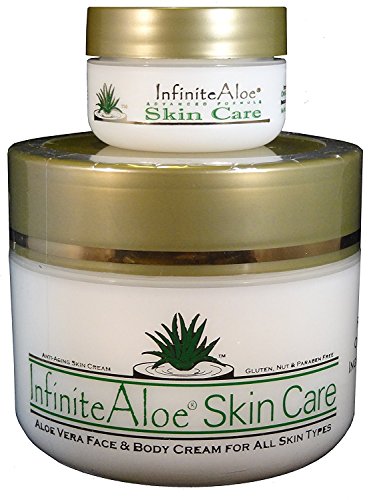 InfiniteAloe, Aloe Vera Body & Face Moisturizer – Original Scent Face Cream, Body Cream, Hand Lotion for Dry Skin – 1 Large Jar and 1 Travel Jar (Packaging Design Will Vary from Main Image) InfiniteAloe, Aloe Vera Body & Face Moisturizer – Original Scent Face Cream, Body Cream, Hand Lotion for Dry Skin – 1 Large Jar and 1 Travel Jar (Packaging Design Will Vary from Main Image)