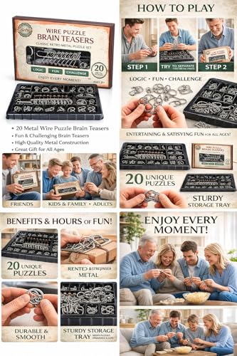 Image of Magicwand Stainless Steel 20 Metallic Intellectual Puzzles For All Age Groups【Pack of 1】【Steel】