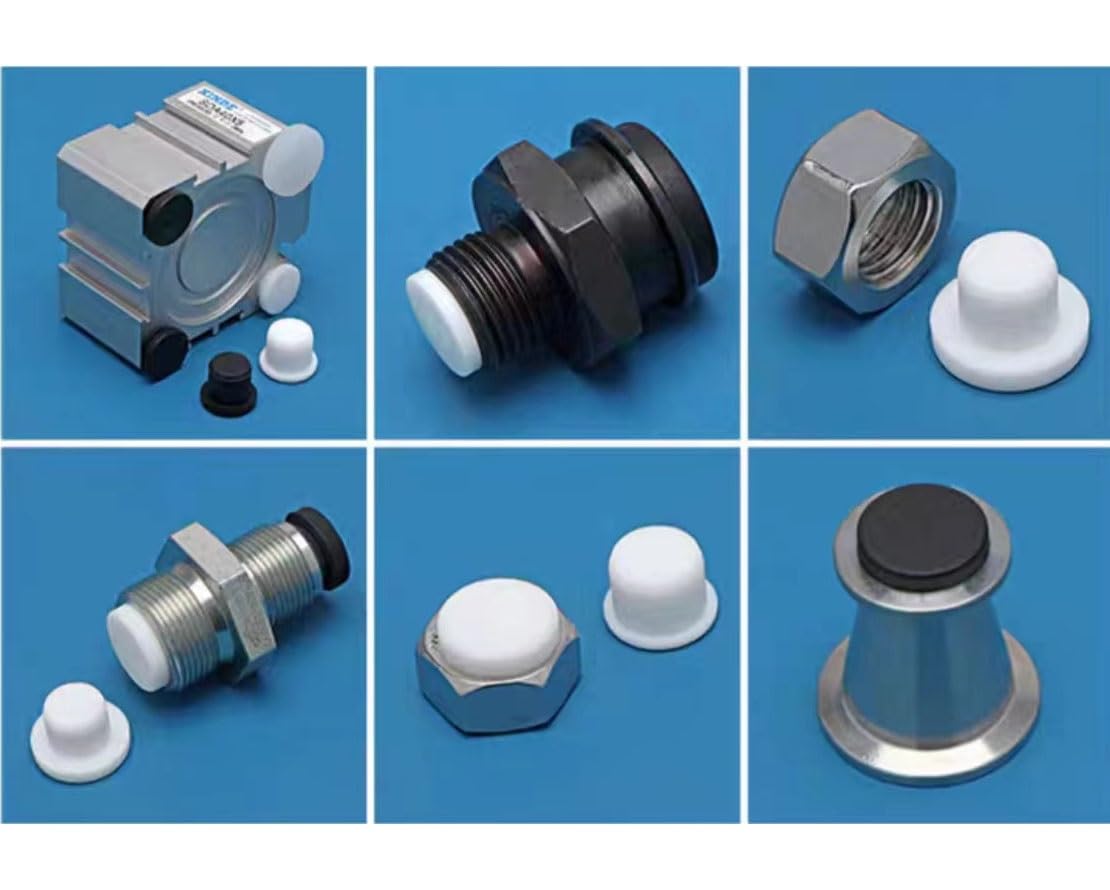 Tappo per tubo in gomma, foro tappo, 5 tappi, copertura conica, guarnizione a pressione, estremità cieca, sigillato, 9 mm, bianco (TS 3,6 mm)