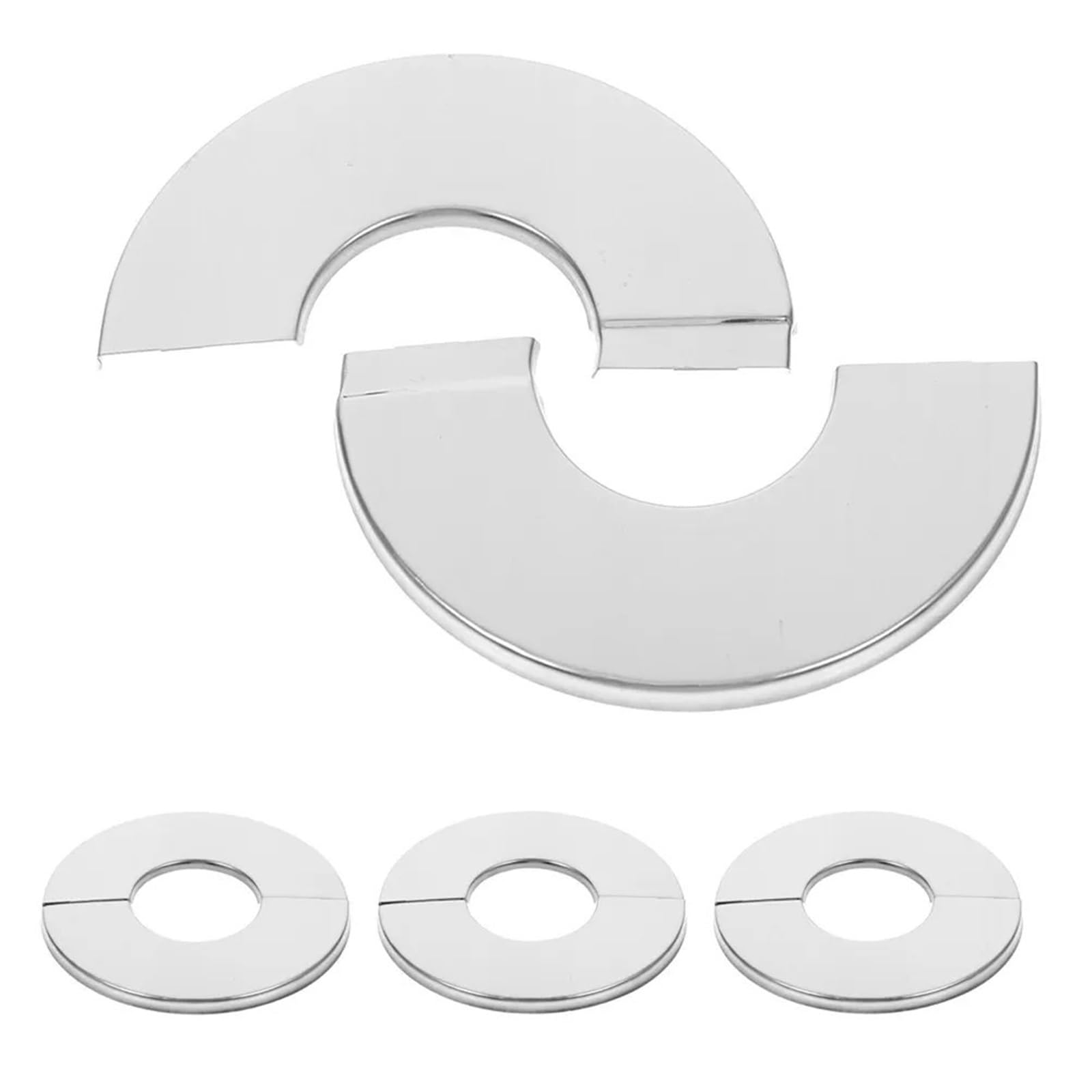 Dasjkdi One Color 4Pcs Wall Split Flange Water Pipe Covers Stainless Steel Round Plumbing Plates Faucet Escutcheons For Wall Holes