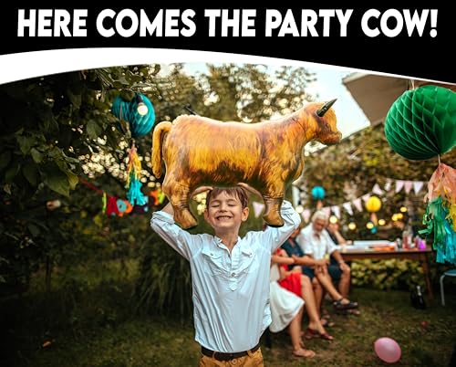 Image of Highland Inflatable Cow, Decorations for Birthday Party Supplies, Cow Wild West Farm Theme Gift Toy, Blow Up Bull UFO Cow Decor, Inflables Para Fiestas Buffalo Balloon, Bison Ox Fun Decoy