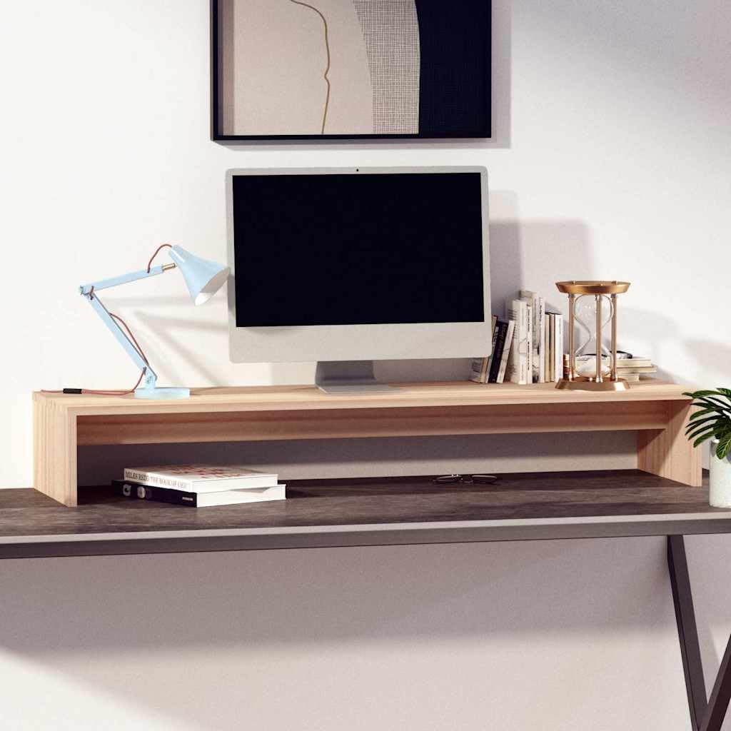 Supporto Monitor 100x27x15 cm Legno Massello Pino