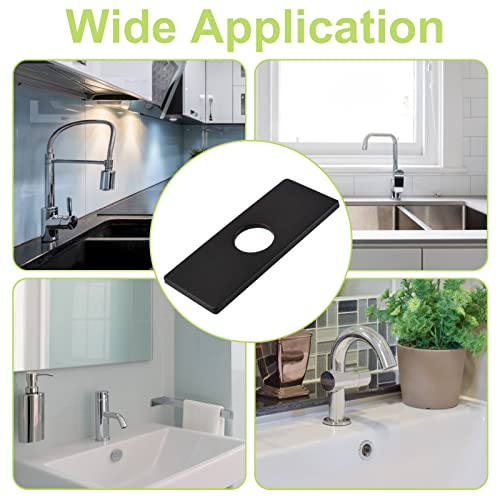 UFURMATE Wasserhahnplatte, Edelstahl-Lochabdeckung Deckplatte Küchenarmatur Einlochabdeckung Platte Rechteckige Wasserhahn Loch Abdeckung für Badezimmer Küche (16 * 6,5 cm)