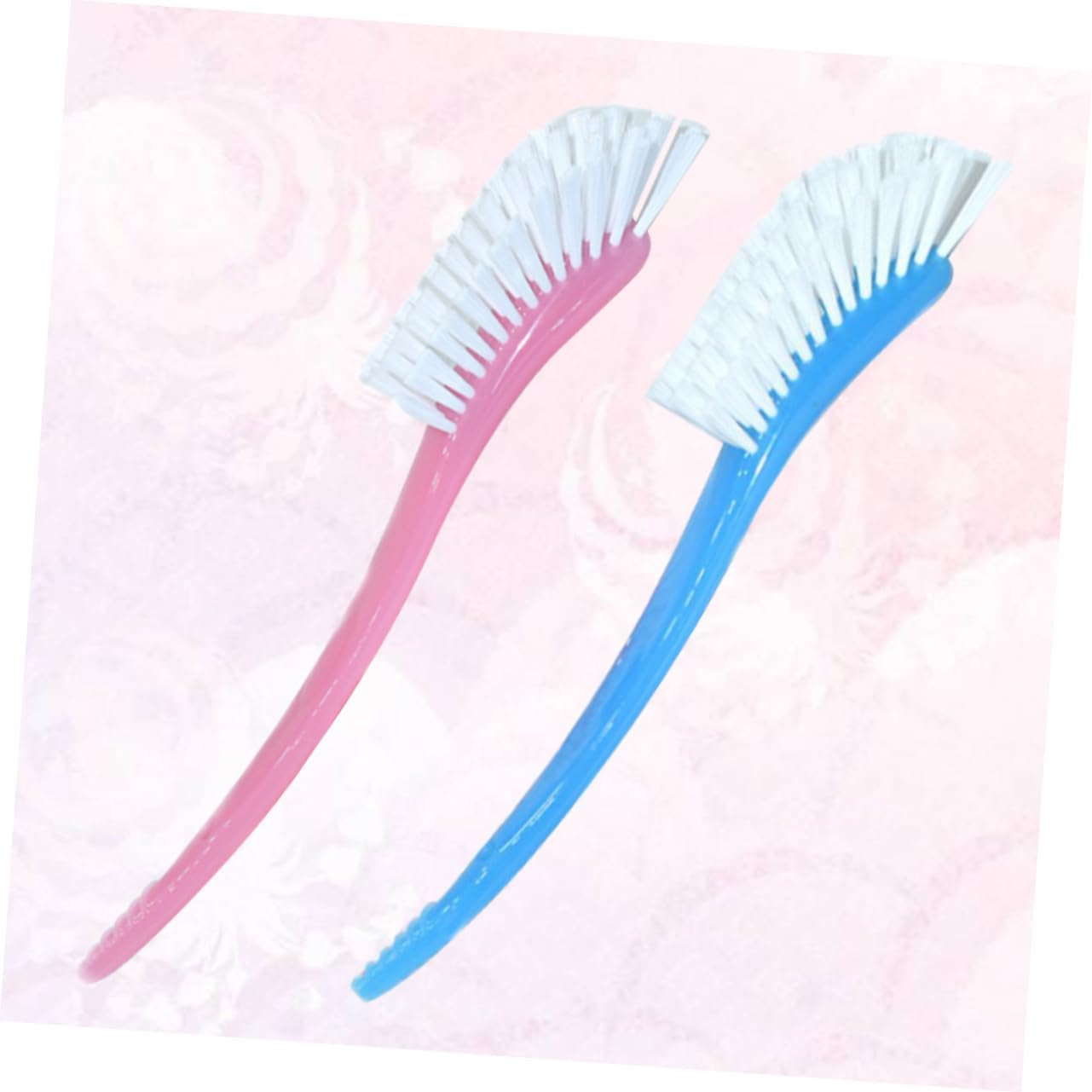 SHOWERORO 2Pcs Multifunctional Cup Brush Household Vacuum Cup Cleaning Brush Blue Pink for Cleaning Feeding Bottles