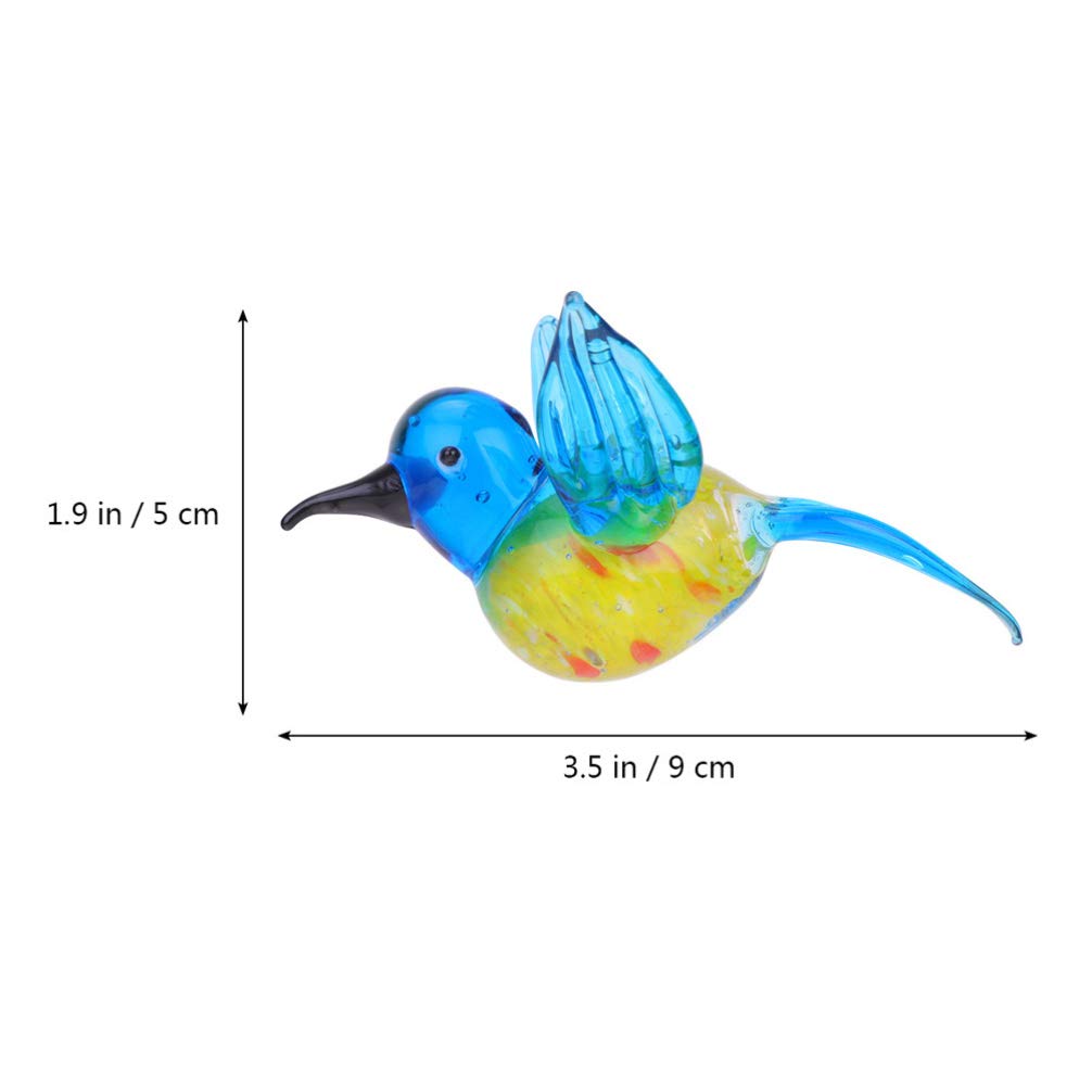 Ornement De Colibri En Verre De Mer - Décoration Fabriquée à La Main, Sculpture Artistique Pour Sapin, Étagère Ou Cadeau Festif