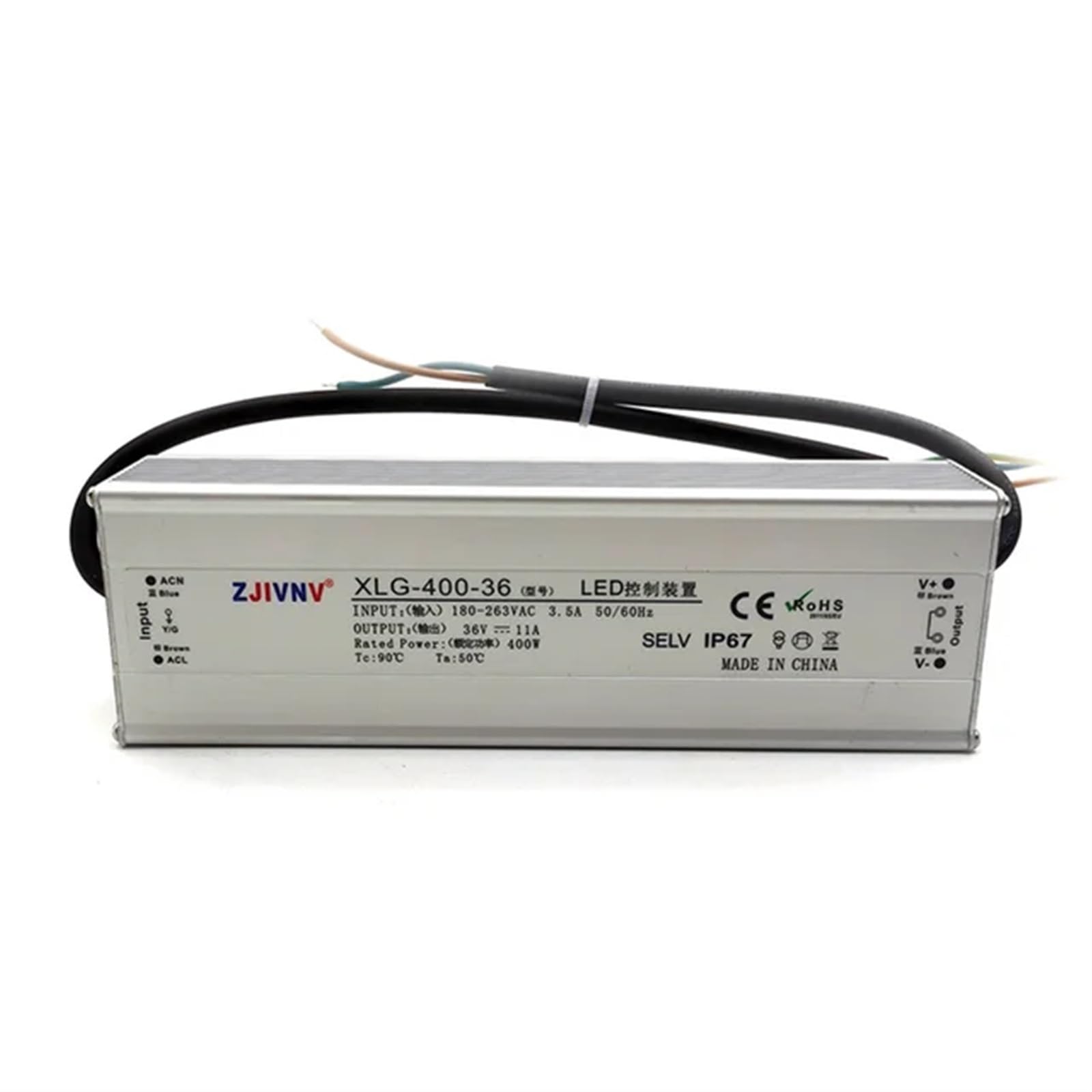 Transformateur LED étanche XLG-400 résout les coupures de courant extérieur sous la pluie
