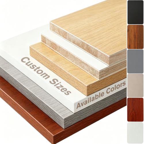 Custom Cabinet Shelves Cut to Size, Solid Wood, 3/4 inch Thick, 10 Colors | Melamine Shelving Board, Replacement Shelves for Cabinets & Closets, up to 80 x 50 inch, wood Grain Finishes and Solid Color