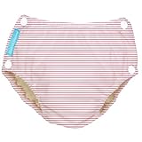 Charlie Banana Reusable Easy Snaps Swim Diaper, Pencil Stripes Pink, Large