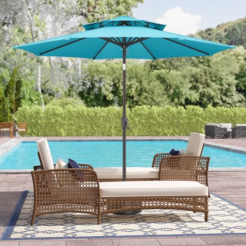 AckMizz Terrassenschirm für den Außenbereich, Tischschirm, wasserfest, UV-Schutz, Sonnenschirm für Pool, Veranda, Garten, Deck, Hinterhof – Bild 5
