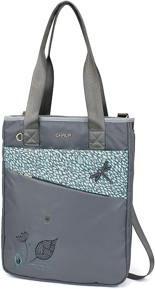 Chala Group Handbags Dragonfly CV Venture Zip Around Tote Shoulder Bag, Grey