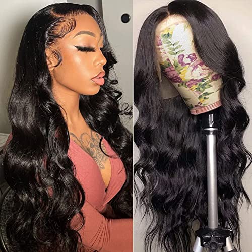 Body Wave Lace Frontal Wigs Human Hair 13x4 Pre Plucked Lace Front Wigs Human Hair 150% Density Brazilian Body Wave Human Hair Wigs for Black Women (22 Inch)