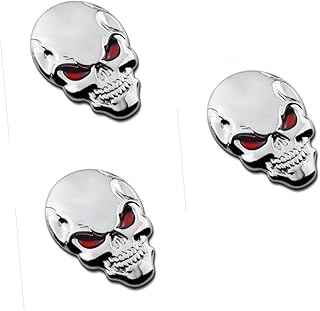 PRETYZOOM 3 Peças De Crânio Acessórios Para Carro Adesivo De Metal Crânio Morcego Decalque De Motocicleta Remolque Para Automóveis Apliques De Prata Decalques De Motocicleta Crânio Metal