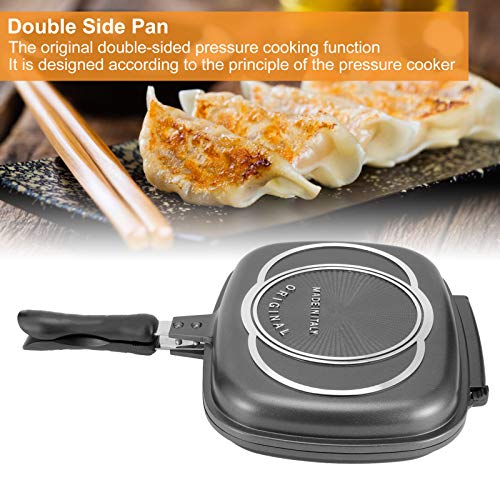 Sartén de doble cara portátil con mango antiquemaduras, suministros de cocina, olla de 32 cm, excesiva, la mejor sartén de aluminio adecuada para C