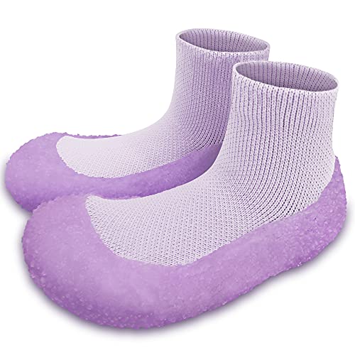 Dream Bridge Kids Slippers, Toddlers Breathable, Light Weight, Non-Slip House Shoes for Boys and Girls Combined with Luminous Material, for Kids,Purple,7.5/8 UK Child