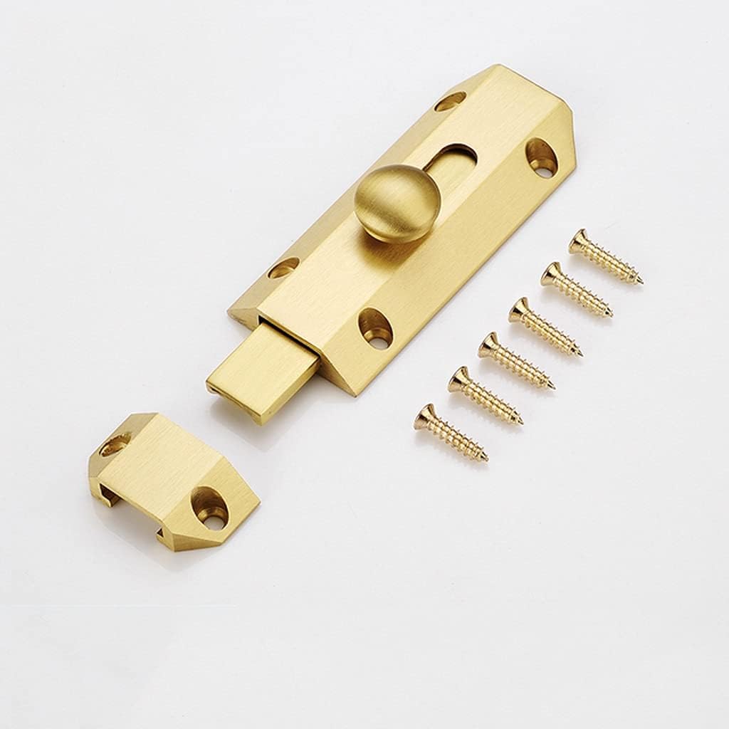 Top Selling Brass Doors Slide Latch Lock Bolt Latch Barrel Home Gate Safety Hardware Screws Bathroom Latch Lock(Laskine)