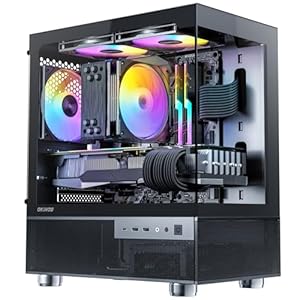 Aqua 3, Micro ATX Case, MATX PC Case with 3 X 120mm 3-Pin ARGB Fan Pre-Installed, Panoramic View Tempered Glass Front & Side Panel, with Type C Port, Black