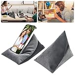 Lanfly Phone Stand for Most Mobile Phone Adjustable Soft Bean Bag Cushion Phone Holder Tablet Stand Phone E-Reader Holder for Bed Bubble Beads Fabrics Hands Free Cell Phone Stand for Desk (21x16 cm)