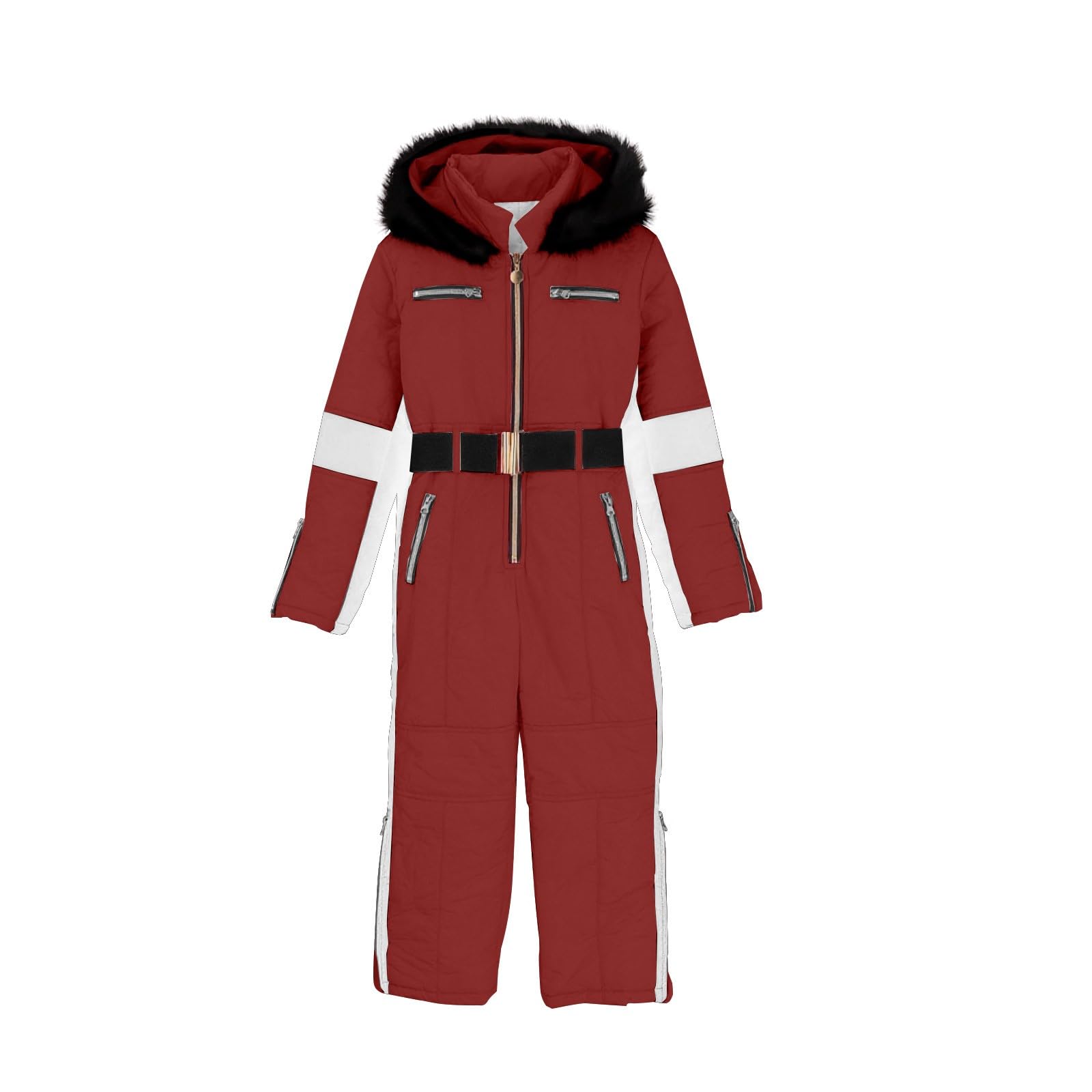 HEONSATI Tute Sci Bambino E Ragazzi Tuta Da Sci Di Un Pezzo Bambini Completo Da Neve Apertura Con Cerniera Per Bambino Salopette Da Snowboard Intera Outdoor Tuta Invernale Unisex Con Cappuccio