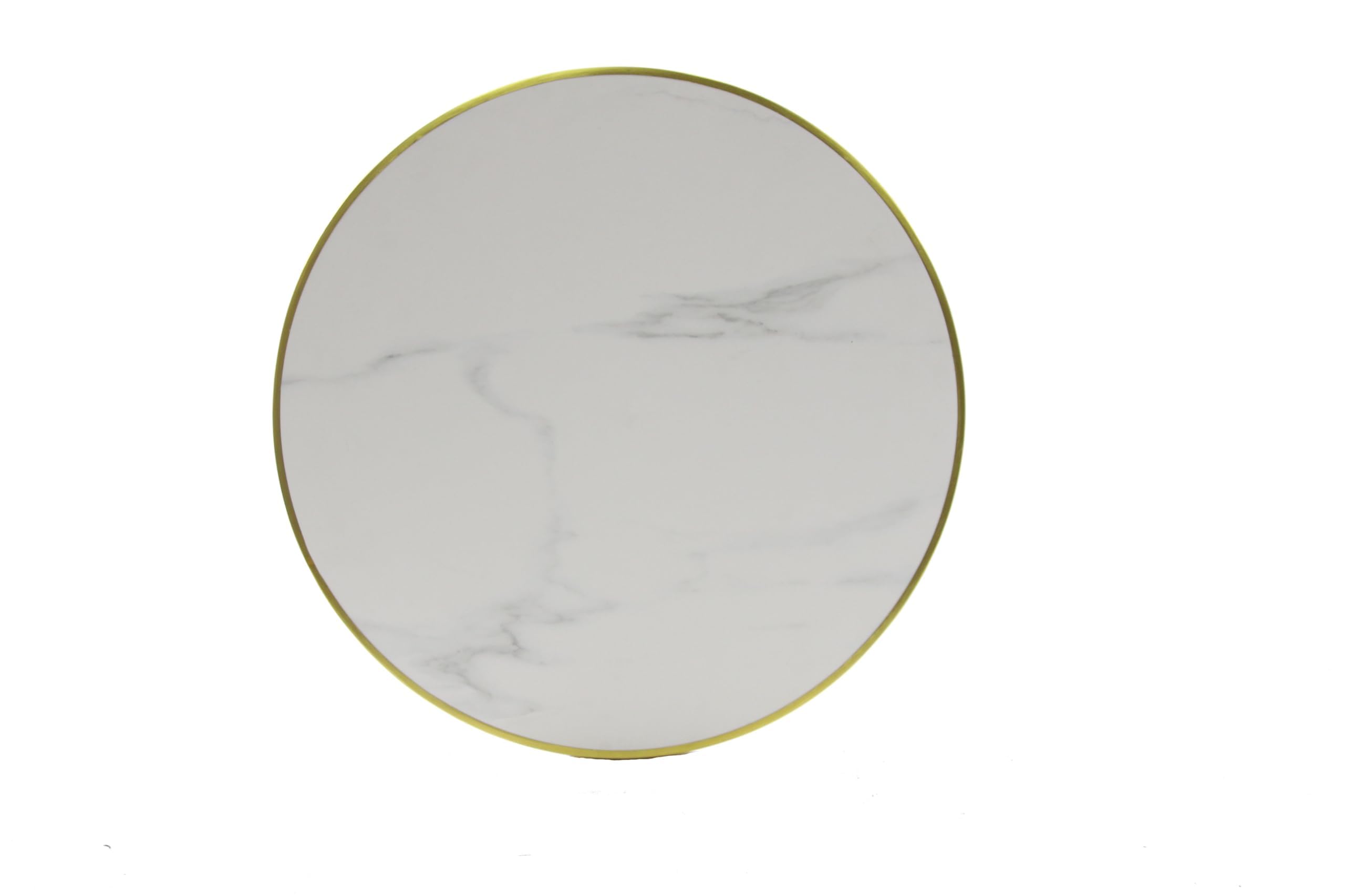 METRO Professional Tavolo da Bistrò, Ghisa/Pietra sinterizzata, Tavolo da Esterno Rotondo, Resistente alle Intemperie, Bianco/Nero