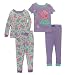 Peppa Pig Toddler Girls' Ballerina 4 Piece Cotton Pajama Set, Purple, 4T