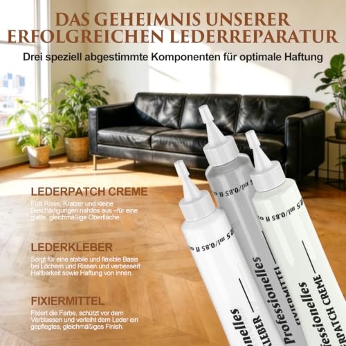 Quadence Leder Reparatur Set Schwarz – Kunstleder Reparaturset Set – Ansicht 4