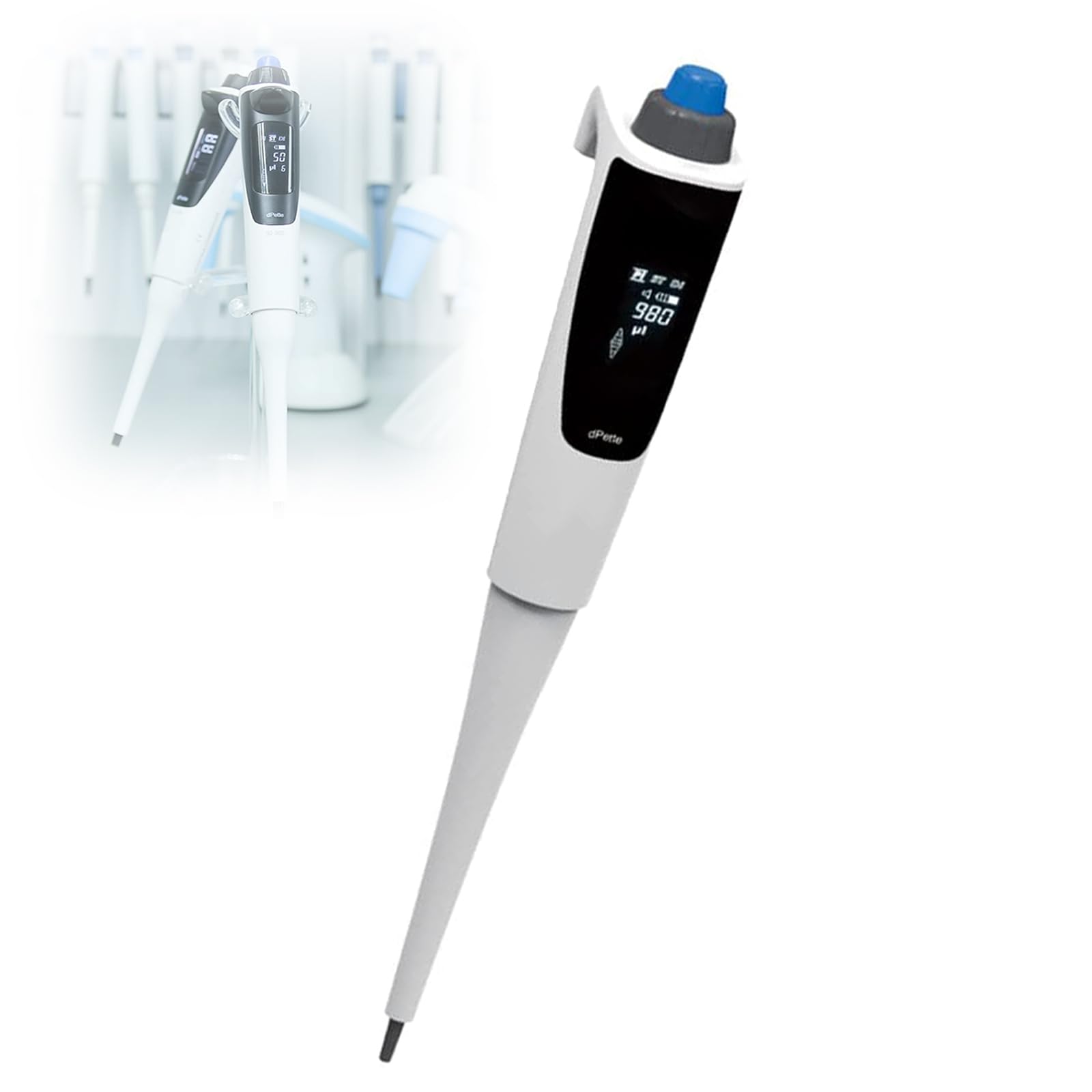 Pipetta Elettronica USB, pipetta monocanale da 100-1000μL con LCD e calibrazione Automatica, velocità di aspirazione e Scarico Regolabile per Chimica e Ricerca scientifica