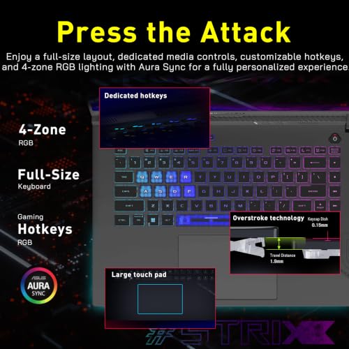 Image of ASUS ROG Strix G16 Gaming Laptop, 16 inch WUXGA 165Hz Display, NVIDIA GeForce RTX 5070 Ti, AMD Ryzen 9 8940HX, 32GB DDR5, 2TB Storage(1TB SSD+1TB Docking Station Set), Backlit Keyboard, Win 11 Pro, Gray