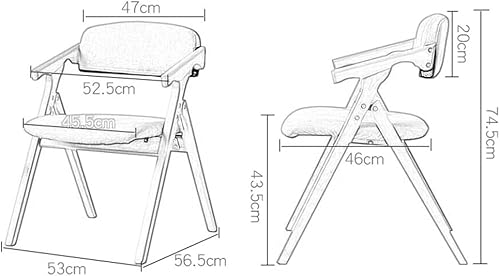 Miniatura 3 de Sillas plegables Muebles de madera maciza+tela Silla de comedor con reposabrazos Silla de dormitorio simple Tienda de la empresa Silla de recepción