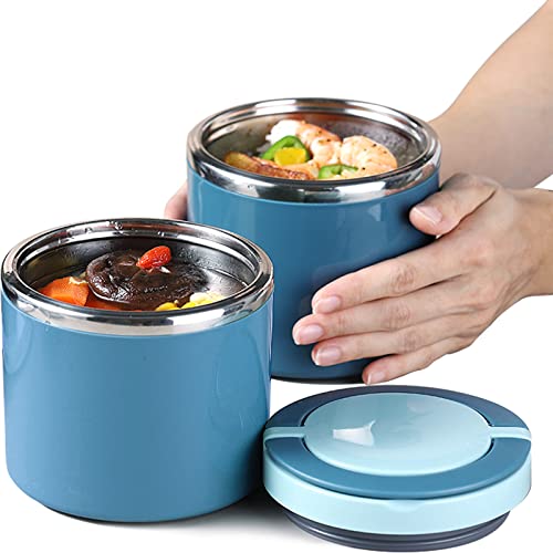 COEKI Thermocontainer met handvat, 1000 ml, roestvrij staal, warmhoudcontainer voor eten en kinderen, thermische lunchbox, voedselcontainer, warmhoudbox, soep, praktische mueslibeker voor eten, soepen