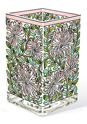 Amia Honeysuckle Arts & Crafts, 6 Inch Hand-painted Glass Vase/Votive, William Morris Collection, 42178