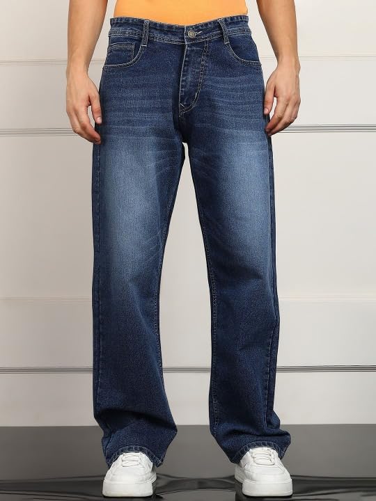 Image of JAAR Loose Fit Jeans for Men - Oversized Baggy Denim Pants | Mid Rise Streetwear Style |