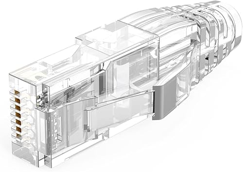 Miniatura 2 de CableCreation Conectores RJ45, paquete de 100 conectores Cat6, Cat6Cat5 8P8C, extremos de enchufe modulares con botas de alivio para cable sólido y