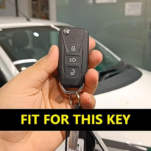 Image of Metal Keycover for Punch, Harrier, Nexon, Altroz, New Safari, Tiago, Tigor - 3 Button Flip Key (Metal Leather)