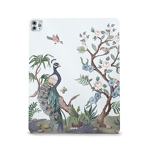 Image of MightySkins Carbon Fiber Skin Compatible with Apple iPad Pro 12.9 inch M2 6th Gen (2022) Full Wrap Kit - Chinoiserie Fabric | Protective, Durable Textured Carbon Fiber Finish | Made in The USA