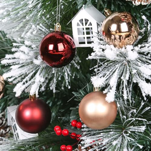 24 pçs decorações da árvore de natal bolas penduradas bolas de natal de plástico decorações 6.0/8.0c