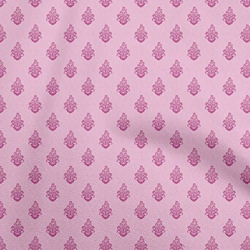 oneOone Georgette Viscose Light Pink Fabric Block Sewing Material Print Fabric By The Yard 42 Inch Wide-50