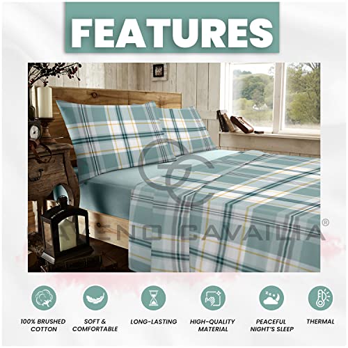 Checkered Bedding,Thermal Plain Dyed Fitted Sheet, Super Soft Flannel Sheet Set - Image 2