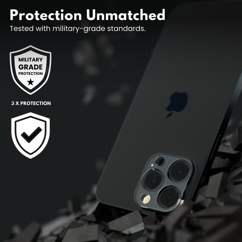 Image of CASEGEAR Clear Camera Lens Protector Compatible With iPhone 15 Pro /15 Pro Max | HD Clarity | Scratch Resistant | Complete Coverage | Easy Installation