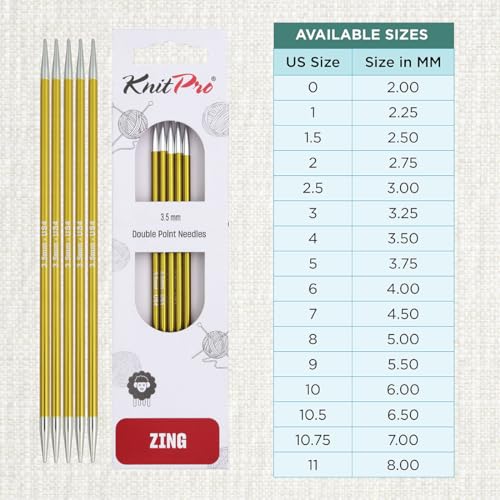 KnitPro Zing Double Pointed Needles 8" (20cm) | US Size 4 (3.5mm) by KnitPro - Image 4