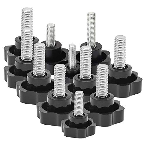 LINVINC 20 Piezas Perilla de Sujeción - M6 Tornillo Mariposa Tornillos de Cabeza Moleteada Roscado Tornillos de Pulgar - M6*10mm Cover