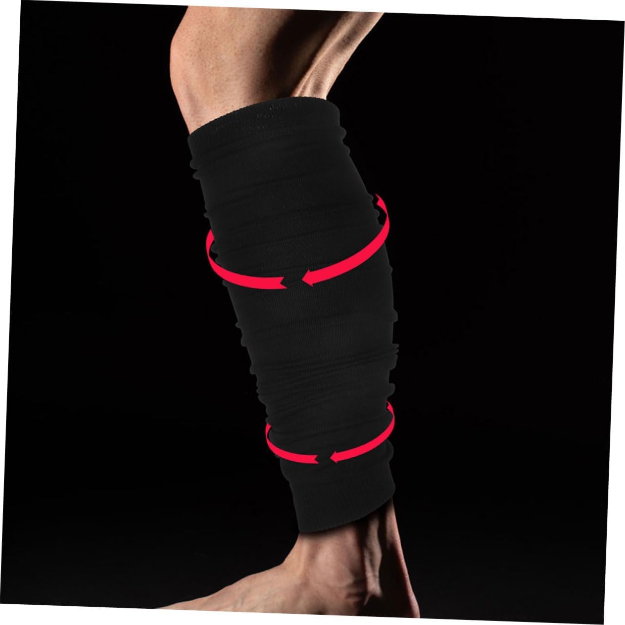 2pcs Men’s Football Compression Leg Sleeves Black S Youth Size High Elastic Calf Support Socks Running Sports Accessories