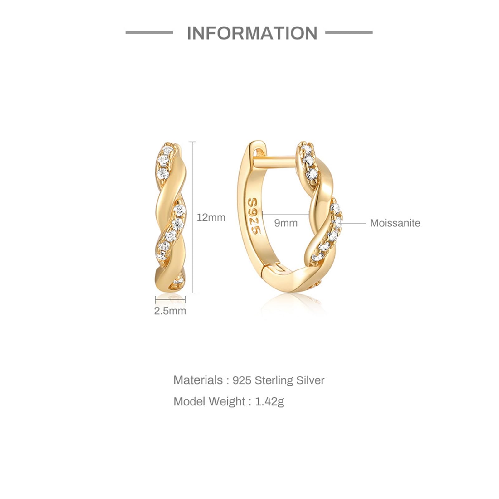 Orecchini Argento 925 Zircone Mosaico Di Forma C Oro Orecchini Da Donna A Cerchio