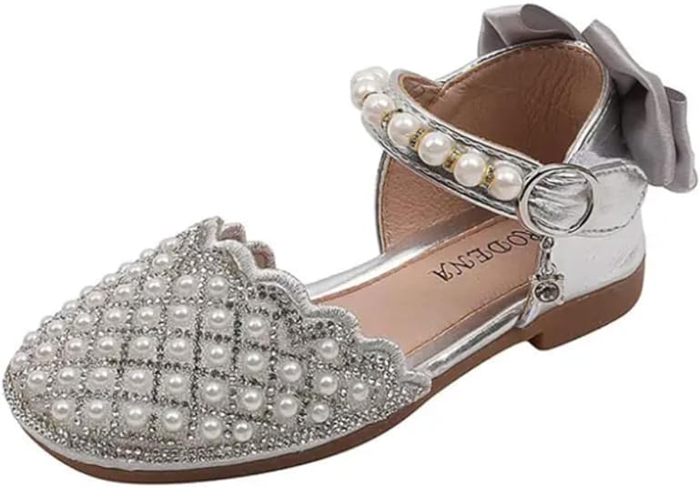 Girls Dress Shoes Mary Jane Style Pearls Shoes Parties, Weddings, School Events