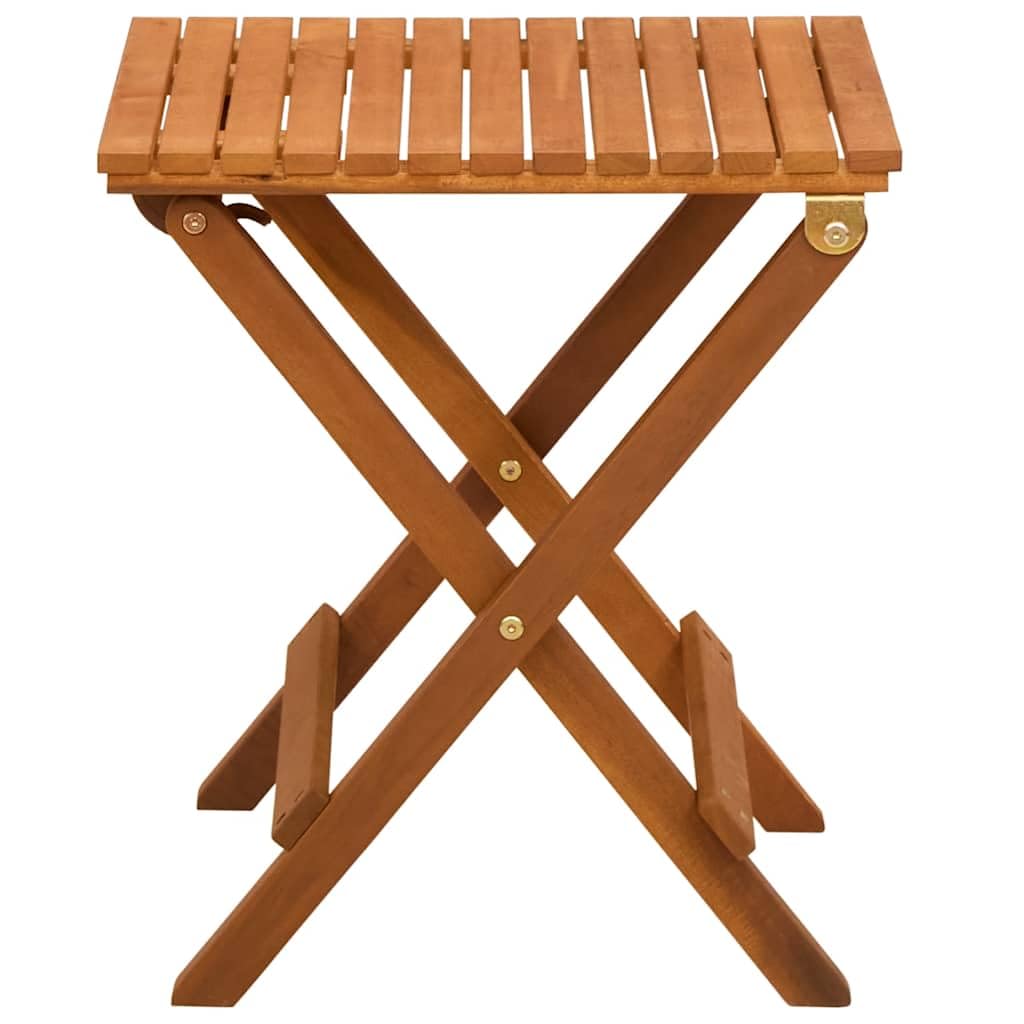 Ensemble de Bistro Enfant 3 pièces en Bois d’Eucalyptus Massif Finition à l’Huile, Table 40 x 40 x 45 cm et 2 chaises 32 x 38 x 57,5 cm pour Jardin terrasse