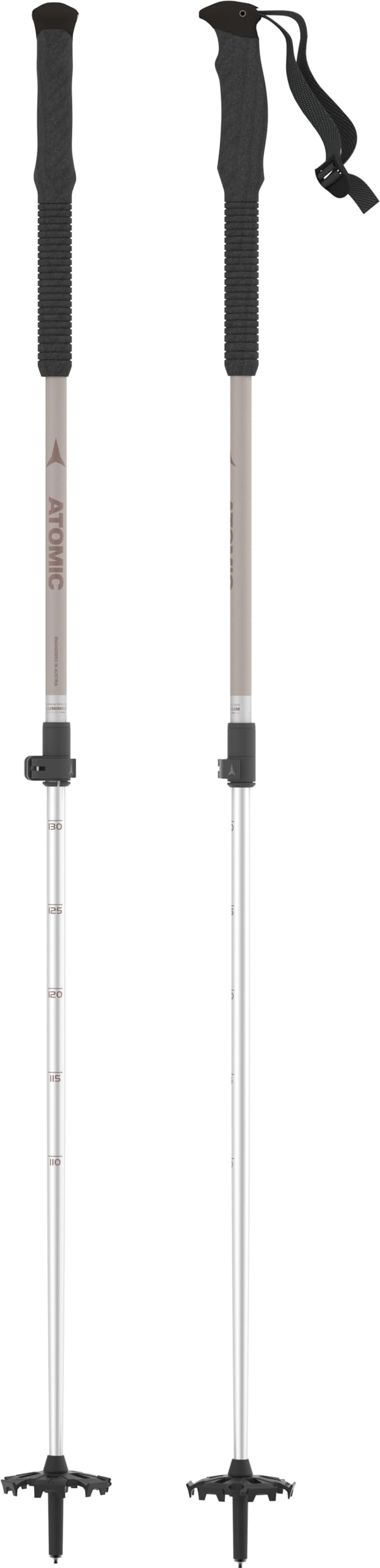 ATOMIC BCT Touring kijki narciarskie, regulowane kijki 110-135 cm, aluminiowe kijki narciarskie z ergonomicznym uchwytem, wyposażenie narciarskie