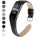 NANW Bands Compatible with Fitbit Charge 3, Slim Genuine Leather Wristband Replacement Accessories Strap for Women Men Compatible with Fitbit Charge 3 / Charge 3 SE Small Large