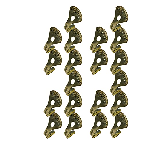 Image of Picture Hangers 1mm Thick Picture Hooks with Nails Professional Picture Hanging Kit, for Office Pictures House Decoration Clock Wall Mounting Brass Tone 20pcs