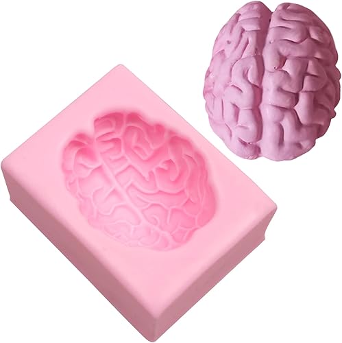 Miniatura 7 de Moldes de silicona para el cerebro, 2 unidades, velas de cerebro de chocolate para decoración de pasteles, dulces, decoración de cupcakes, pop,