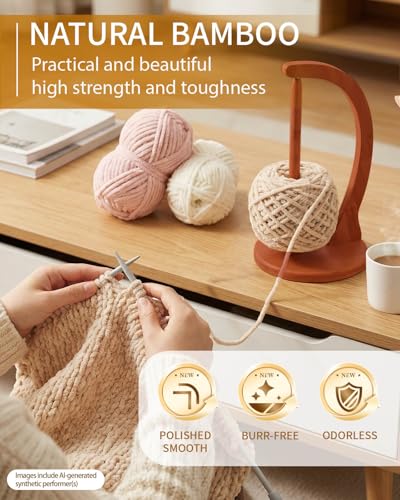 Image of SPEENSUN Yarn Holder for Crocheting, Crochet Yarn Holder, Upgrade Larger Size & Magnetic Yarn Ball Holder for Most Yarns, Rotating Yarn Holder Hold Yarn Up to 1.1 lbs with Packaging Box