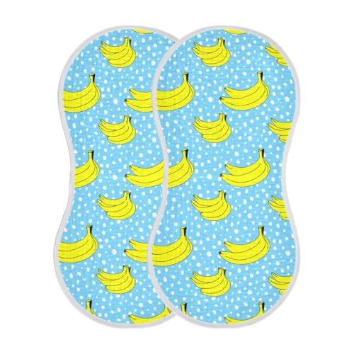 Baby Burp Cloths, Soft Absorbent Burping Cloths for Babies, Cotton Milk Spit Up Rags, Large Size for Newborns, Baby Boys and Girls (Sunny Banana Splash Pattern)2